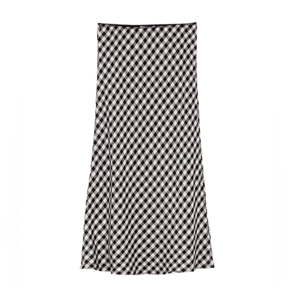 NWT Doen Elowen Linen Rayon Midi Slip A Line Skirt Marilyn Gingham Print - Picture 11 of 12